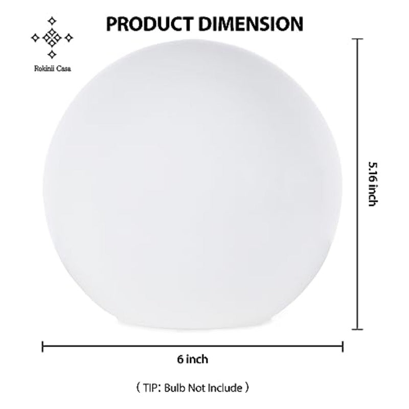 6 Inch Ball Table Lamp with Glass Shade | Traditional Style, Battery Powered, Downlight, No Bulb Included, Suitable for Bedroom, Dorm, Office, and Bookshelf Reading Decoration