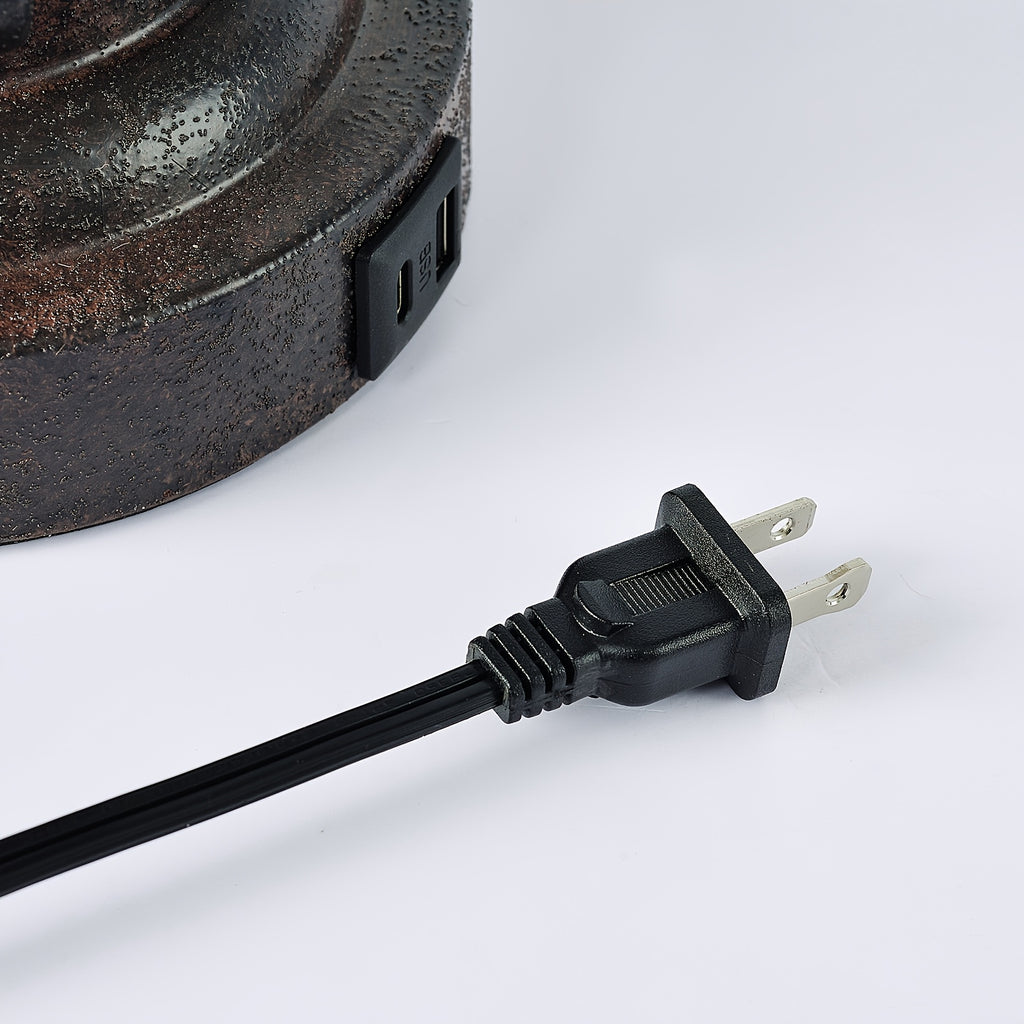 2 Pack Rustic Farmhouse Table Lamps for Living Room End Table with 4 LED Bulbs, Western Metal Lantern Lamps for Bedroom, 2 Lights- 9W Bright Rotary Switch Top Light + Touch Contorl 3 Way Dimmable Night Light, USB Charging, Natural Linen Shade, 23''