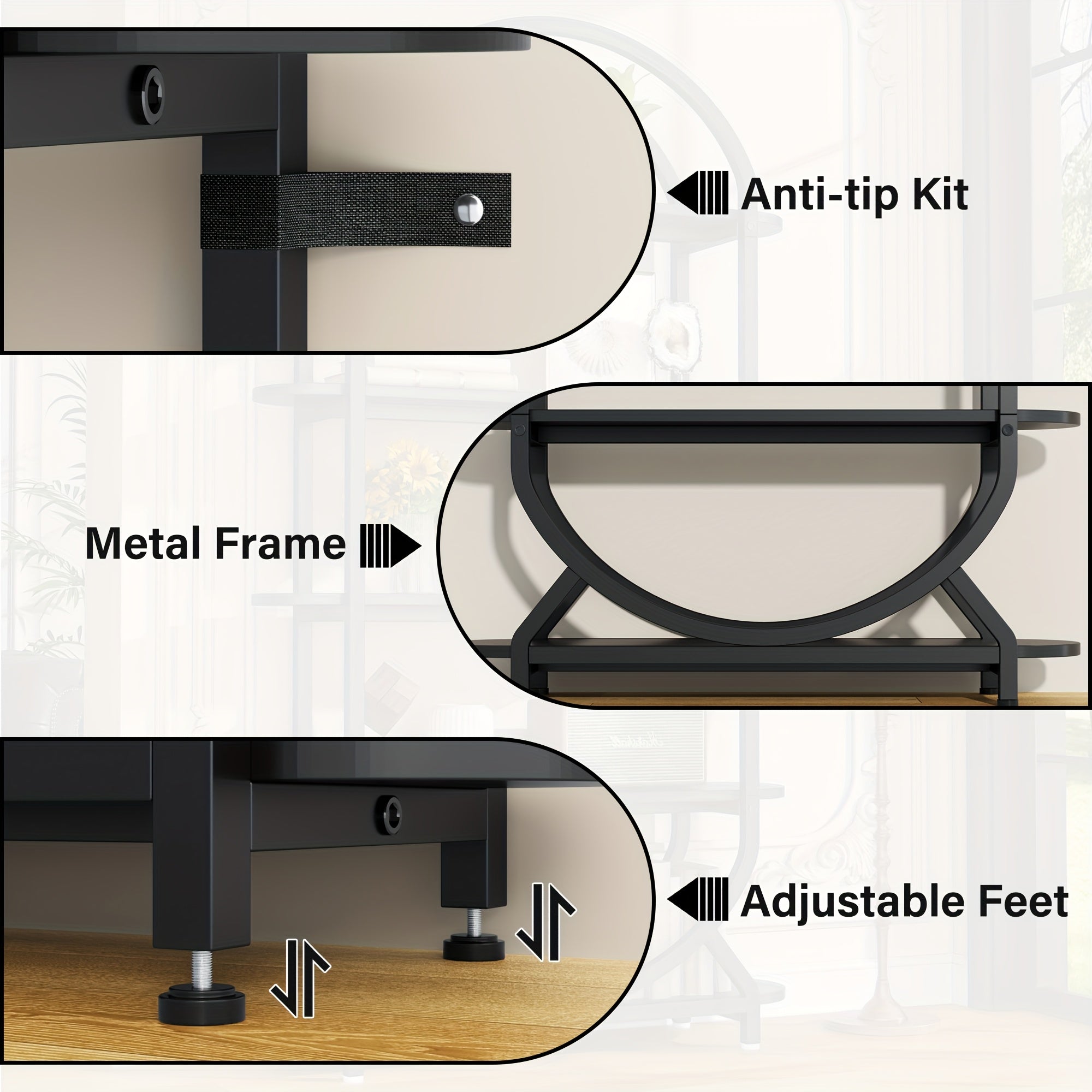 Modern 5-Tier Arched Bookcase with Metal Frame - Heavy-Duty Tall Bookshelf Suitable for Living Room, Home Office, Library - Space-Saving Vertical Storage Shelf with Wide Shelves (Assembly Required) - Black\u002FWhite Golden, 71in Height