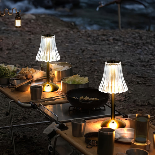 2pcs Vintage Crystal LED Table Lamp with 3-Color Adjustable Lighting, USB Rechargeable - Perfect for Bedroom Ambiance, Living Room, Office, Study, Reading, And Relaxation, Available In 1pc.