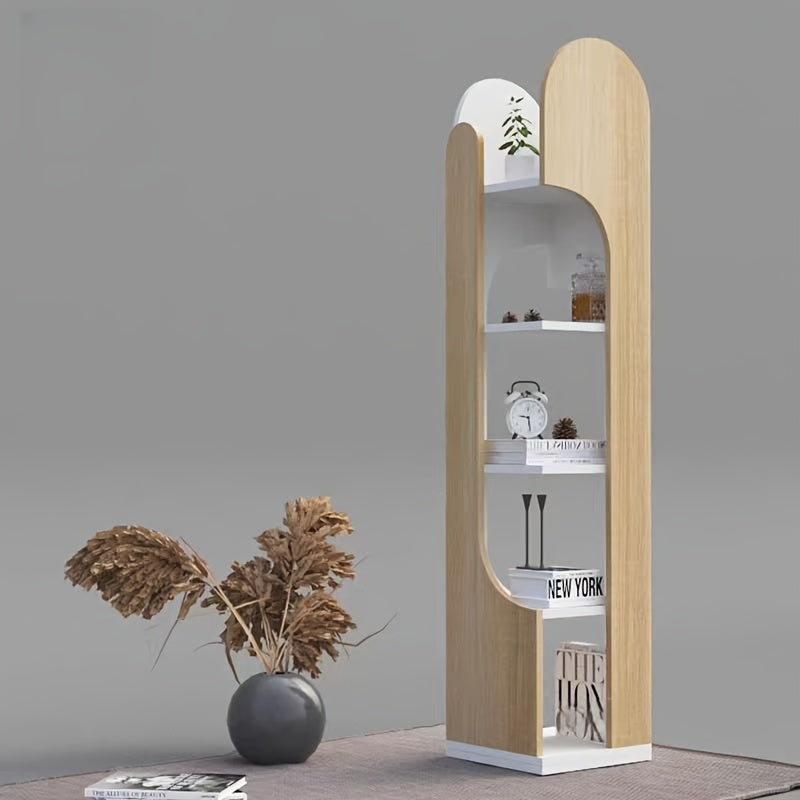 New 5-tier Rotating Floor-to-ceiling Bookshelf, Space-saving 360-degree Rotating Storage, Larger Storage Space, Solid Wood, Structural Design Is More Sturdy And Durable, Suitable for Bedroom, Living Room, Home, Office