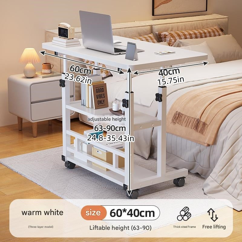 Multifunctional Standing Desk, Height Adjustable 23.62-35.43 Inches, Ergonomic Mobile Computer Desk with Casters, Stable and Comfortable, Sturdy and Durable, Easy to Assemble, Spacious Study Desk Suitable for Home Office and Sofa Use