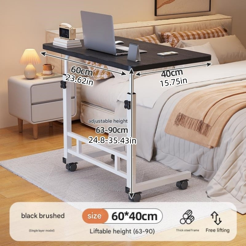 Multifunctional Standing Desk, Height Adjustable 23.62-35.43 Inches, Ergonomic Mobile Computer Desk with Casters, Stable and Comfortable, Sturdy and Durable, Easy to Assemble, Spacious Study Desk Suitable for Home Office and Sofa Use
