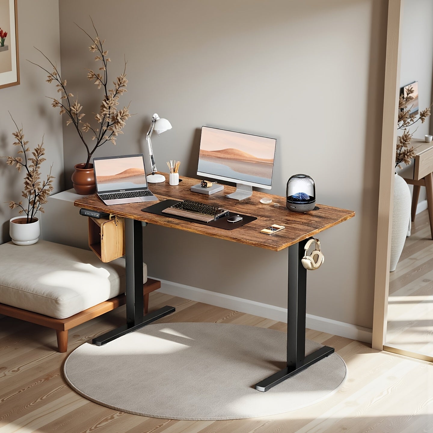 Ergonomic height-adjustable lift table Modern office computer desk Suitable for office study room bedroom living room