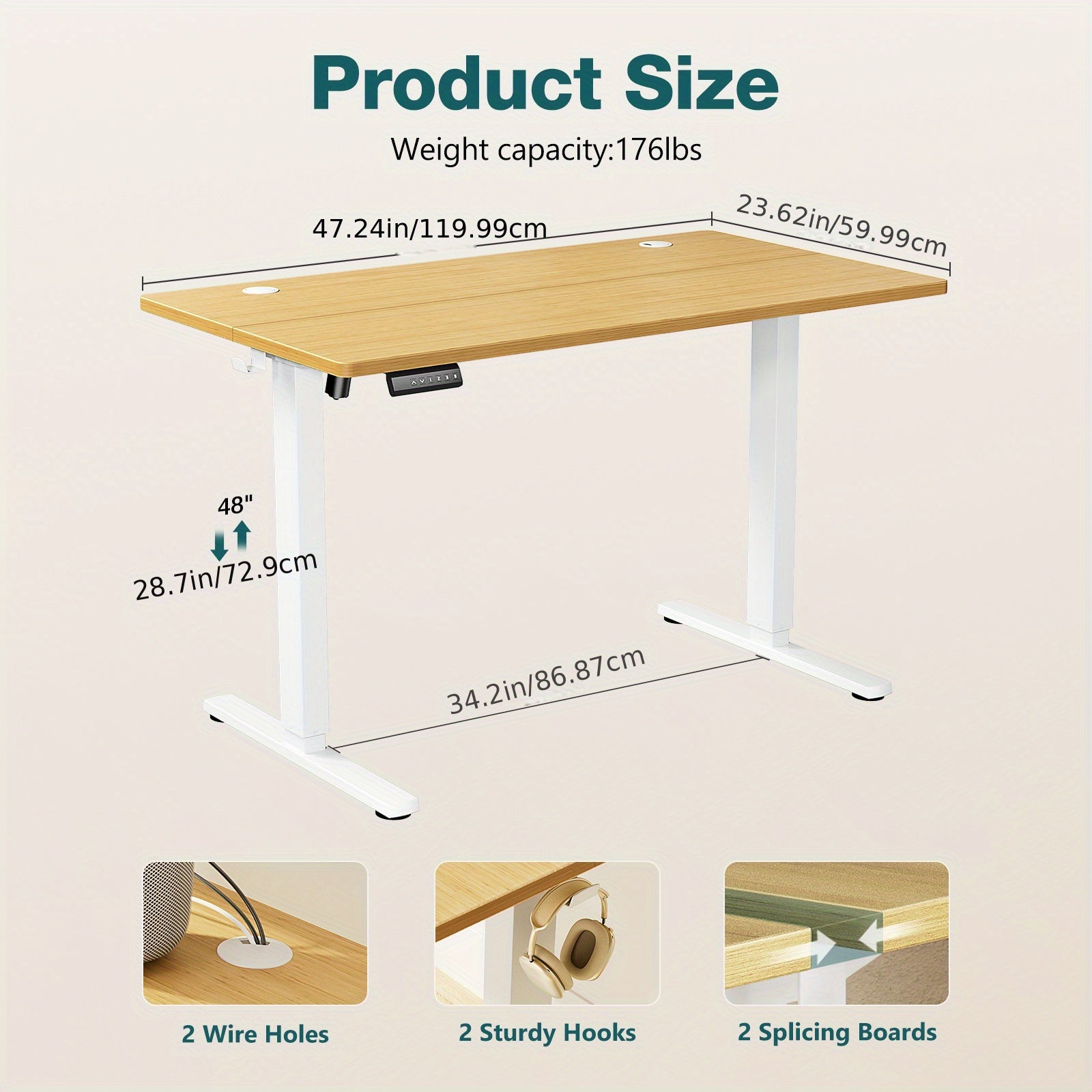 Ergonomic height-adjustable lift table Modern office computer desk Suitable for office study room bedroom living room