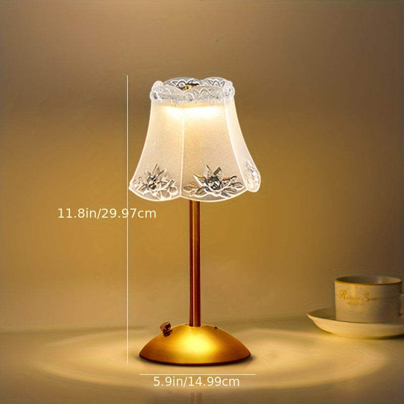 Portable Crystal Table Lamp with a Vintage Metal Design, Featuring Cordless Operation, Touch Control with Three Color Options, And Adjustable Brightness Levels, Perfect for Decorating Your Living Room, Kitchen, Or Dining Area